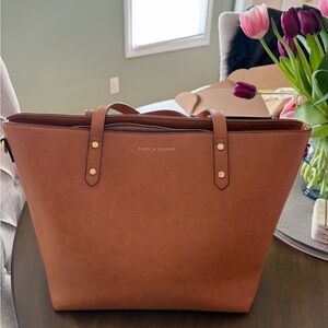 Poppy & Peonies Go Getter Tote - Cognac